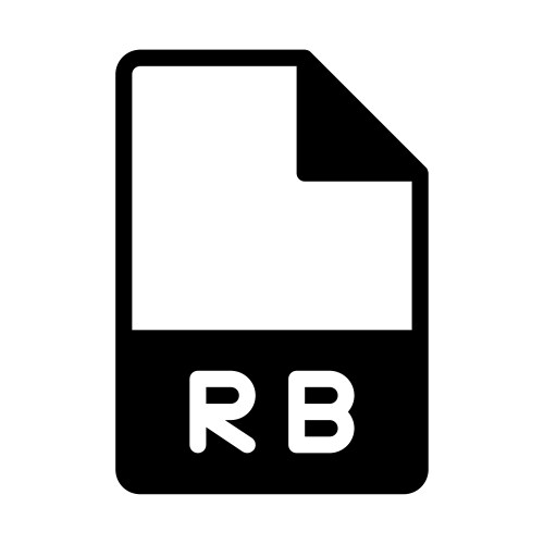 rb file type icon document files and folder vector image