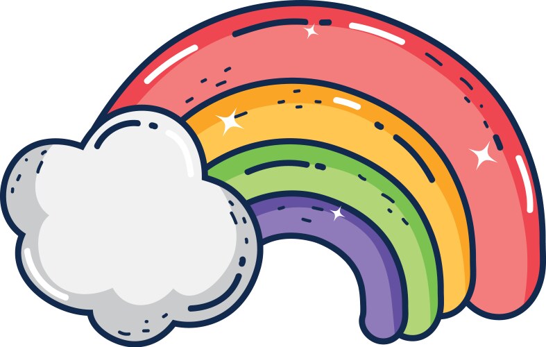 Rainbow Cloud Cartoon Royalty Free Vector Image