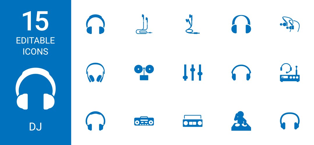 Dj icons Royalty Free Vector Image - VectorStock