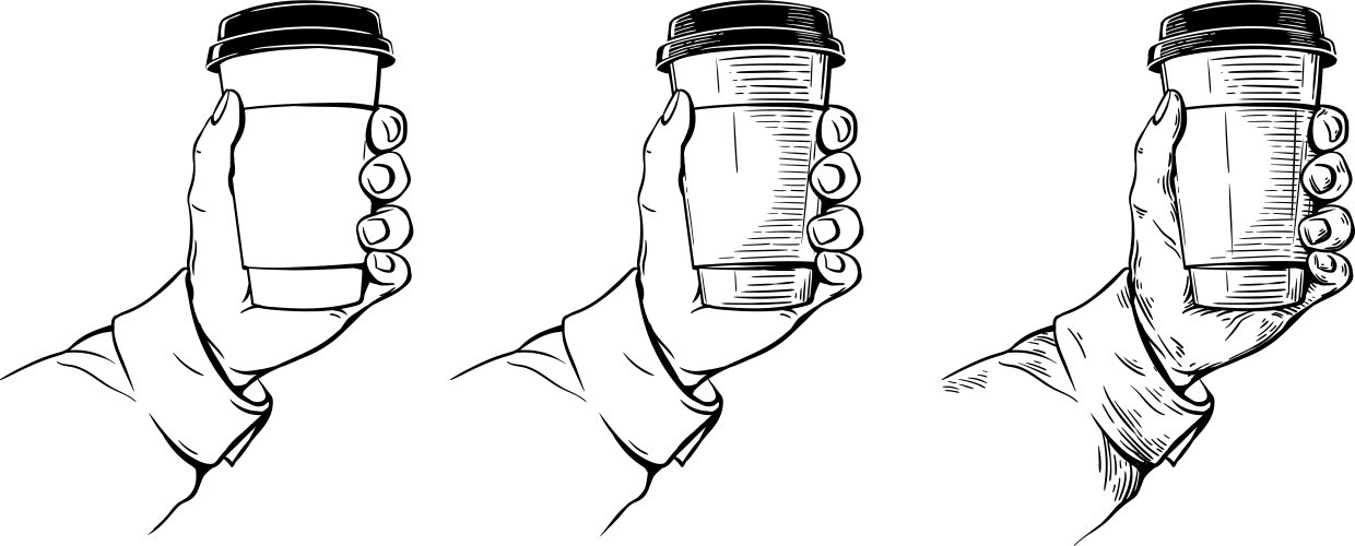 Hand Holding Paper Coffee Cup Vector Image