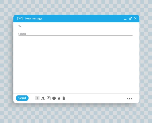 Email window interface template mail message vector image