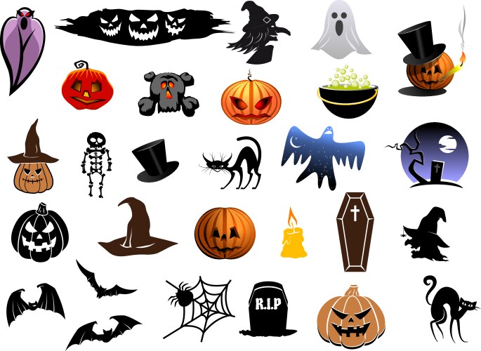 Halloween Doodles - Spooky Icons Royalty Free Vector Image