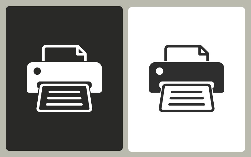 Printer simple black line icon Royalty Free Vector Image