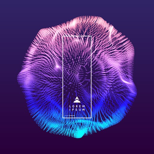 3d abstract sphere array with dynamic particles vector image