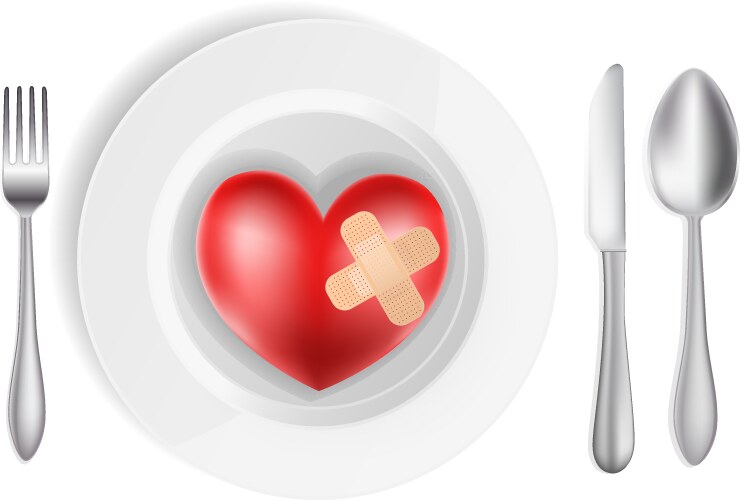 Heart on a plate vector image
