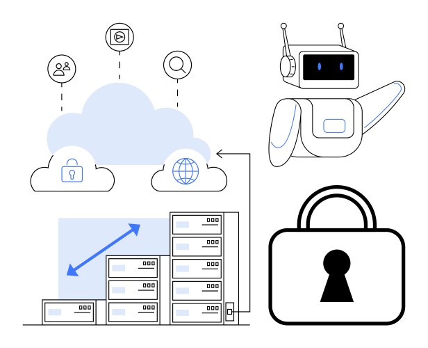 Cloud computing and data security integration vector image