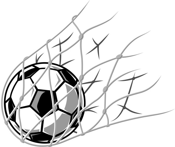 soccer ball in net vector