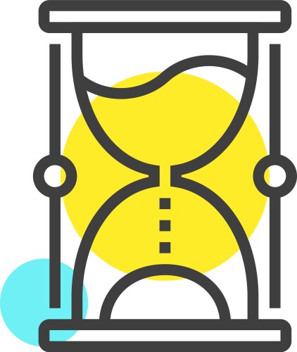 Time efficiency flat line web icon concept vector image
