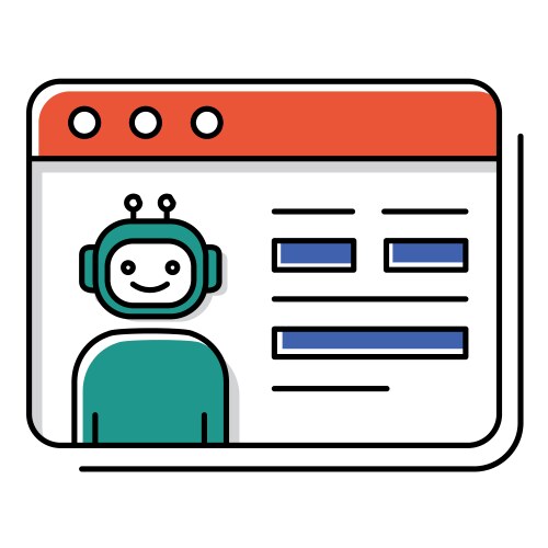 Digital document form ai robotics icon design vector image