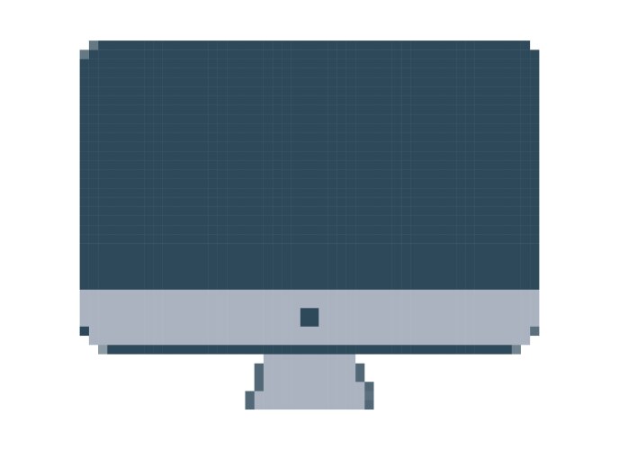 Pixel computer monitor game 8-bit display vector image