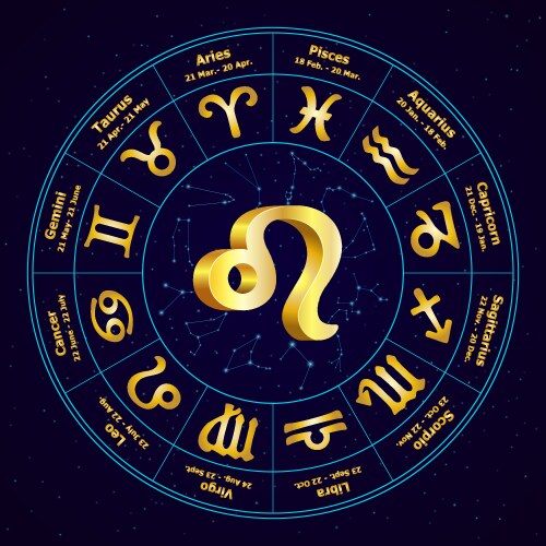 Zodiac Leo Sign in Circle Vector Image