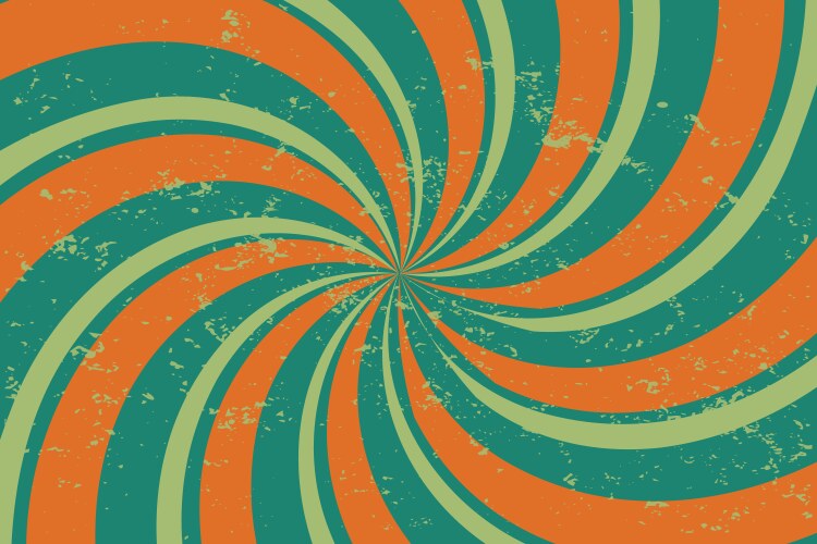 Abstract spiral rays motion background in vintage vector image