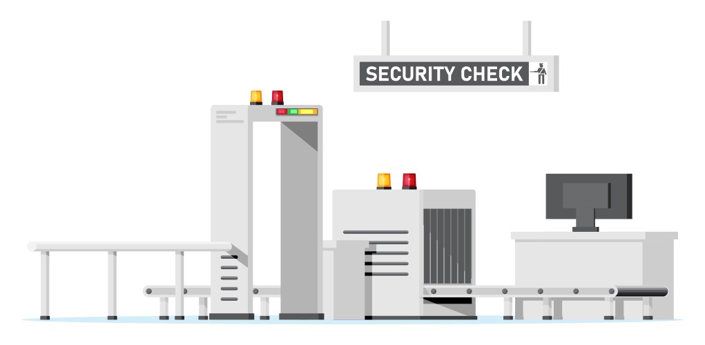 Airport security check point passenger Royalty Free Vector