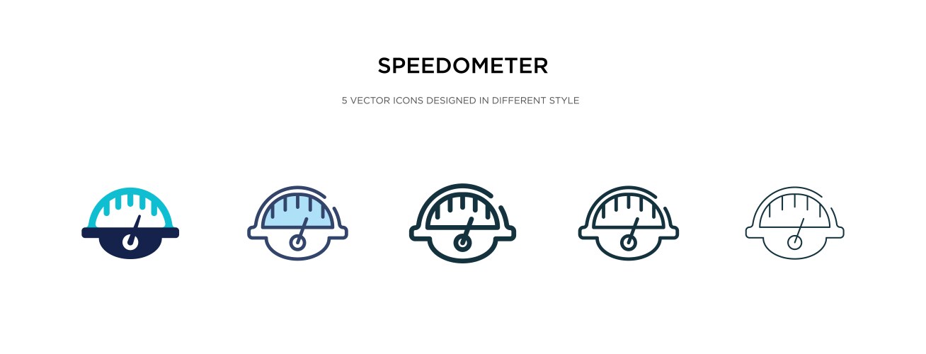 Speedometer icon in different style two colored vector image
