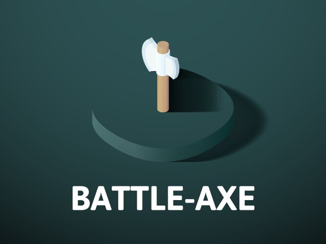 Battle-axe isometric icon isolated on color vector image