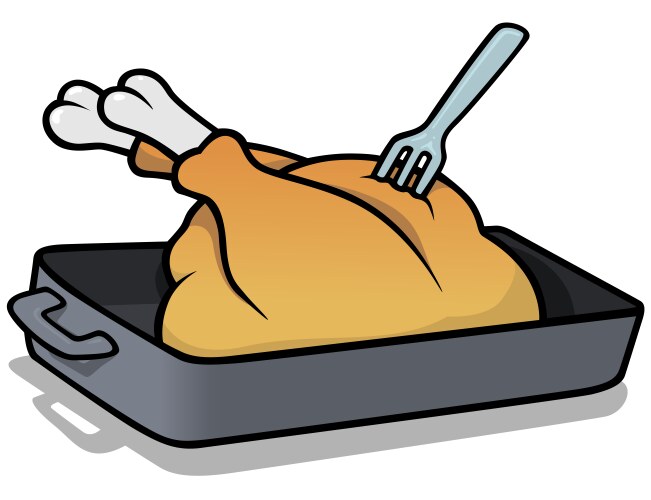 Cartoon Roast Turkey Vector Image