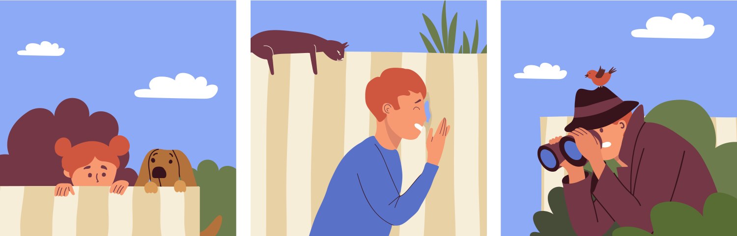 Cartoon set of cyberpunk people Royalty Free Vector Image