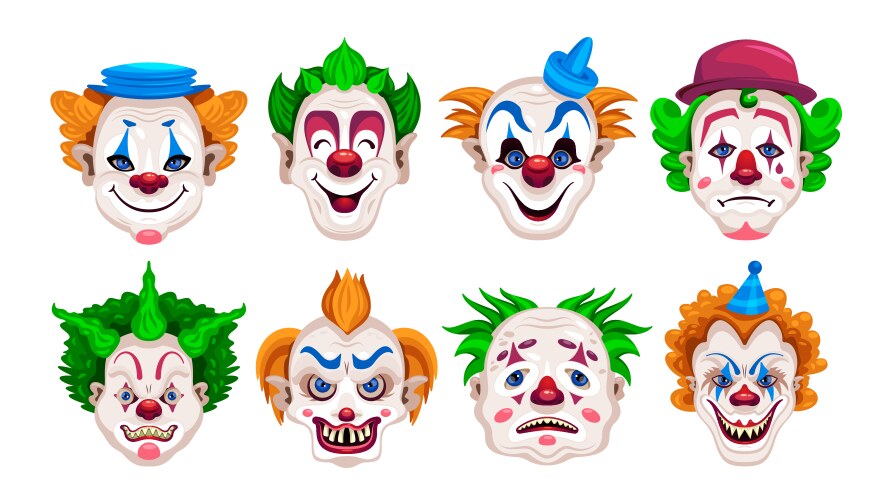 Funny Clowns Collection Royalty Free Vector Image Funny Clowns Collection Royalty Free Vector Image