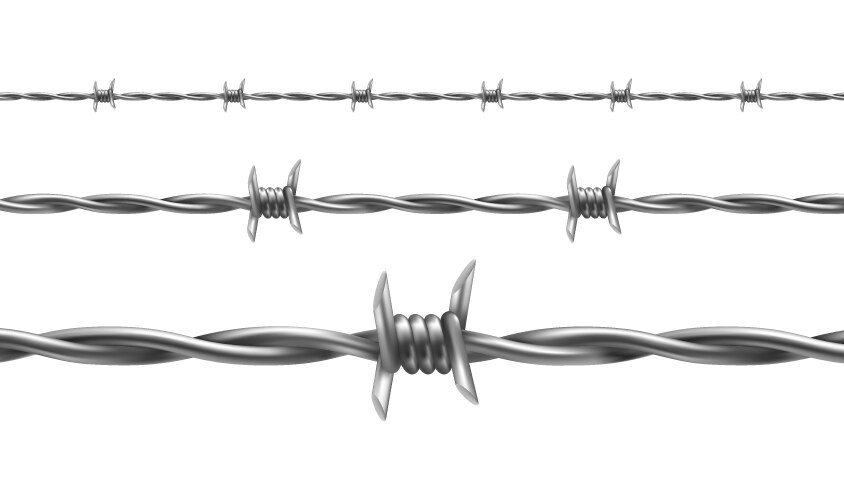 Barbed wire types seamless pattern set Royalty Free Vector