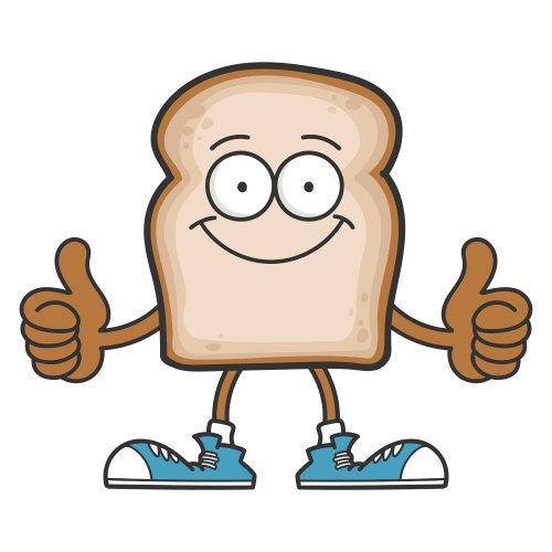 Bread slice cartoon Royalty Free Vector Image - VectorStock