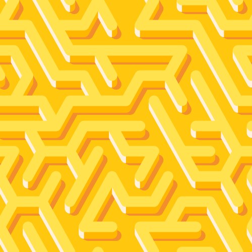 Maze seamless pattern with endless tiled labyrinth vector image