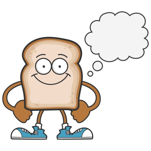Bread slice cartoon Royalty Free Vector Image - VectorStock