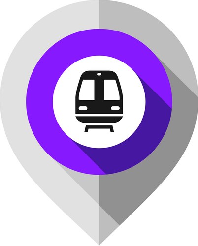 Train station map pin location Royalty Free Vector Image