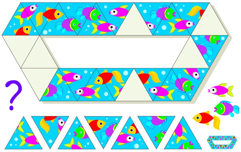 Logic Triomino Puzzle Game - Find the Missing Piec vector image