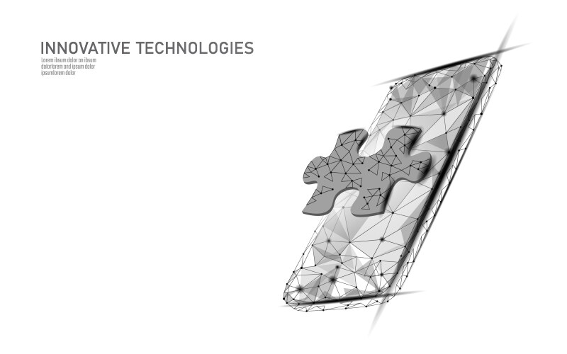 Mobile web app development puzzle ui technology vector image