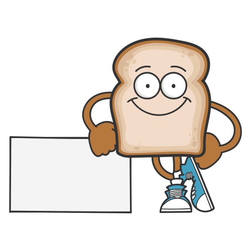 Bread slice cartoon Royalty Free Vector Image - VectorStock