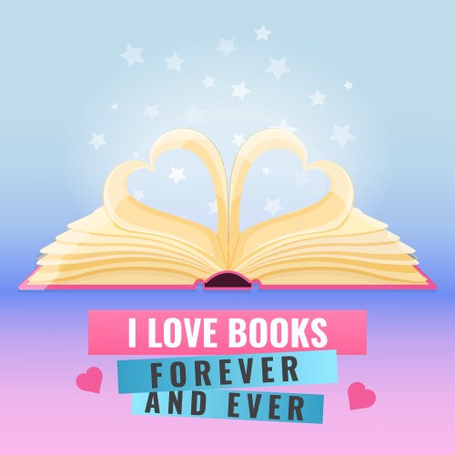 Open book with page decorate into a two hearts Vector Image