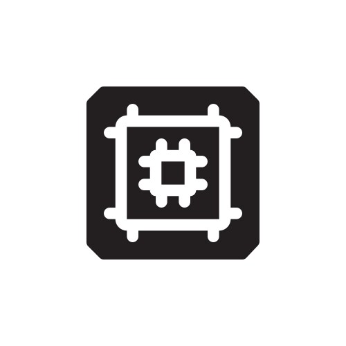 Processor icon computer component solid vektorbild
