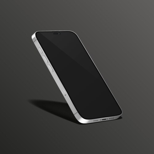 3d realistic white modern smartphone design vector image