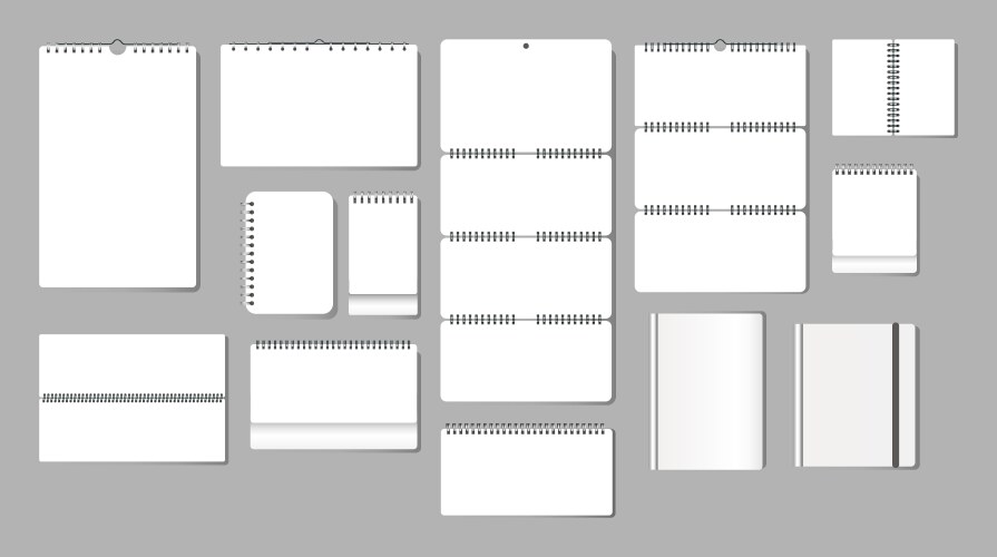 Big set varieties notebooks notepad squared vector image