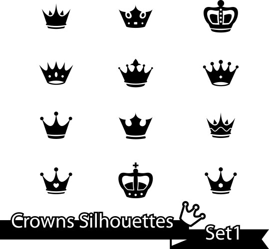 Royal Crown Silhouettes Vector Image