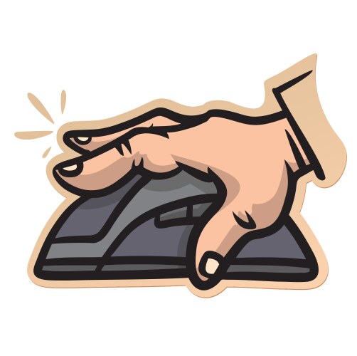 cartoon hand on mouse vector image