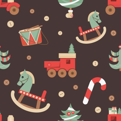 Cartoon christmas seamless pattern Royalty Free Vector Image