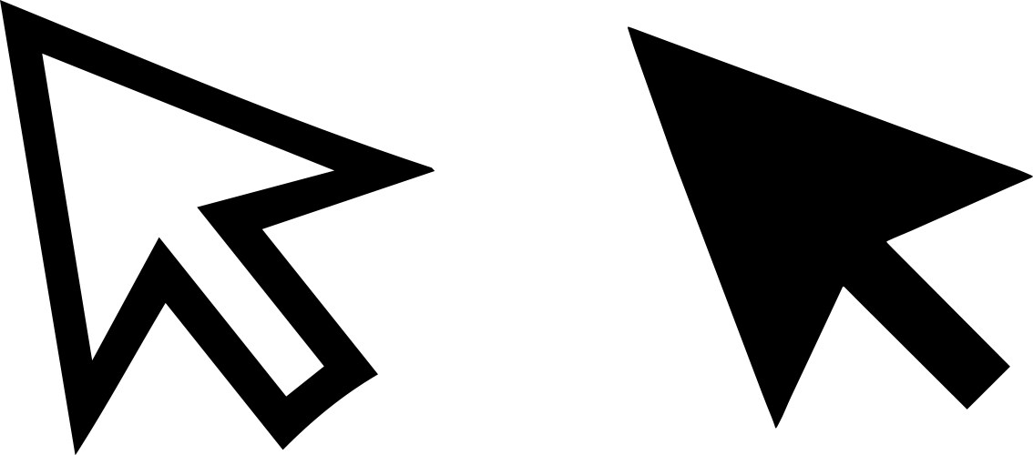 Computer mouse click pointer cursor arrow flat vec vector image
