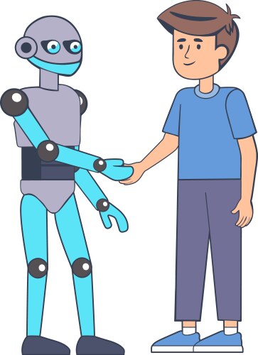 Ai and human collaboration Vector Image