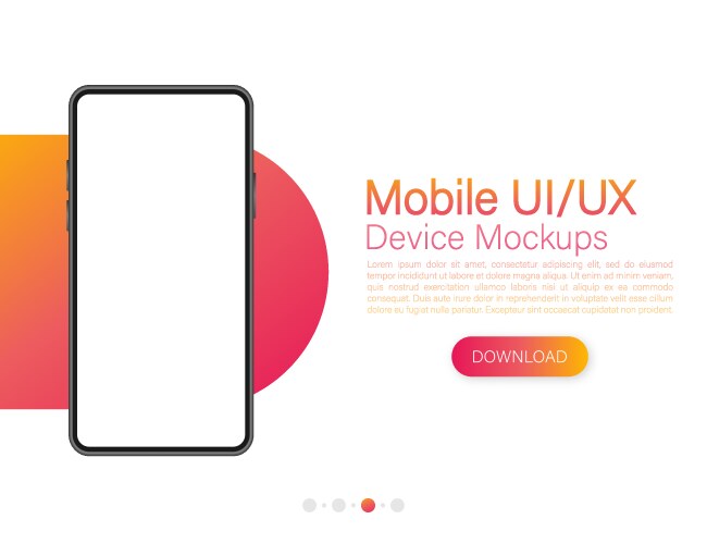 Icon with mobile ui and ux design on red vector image