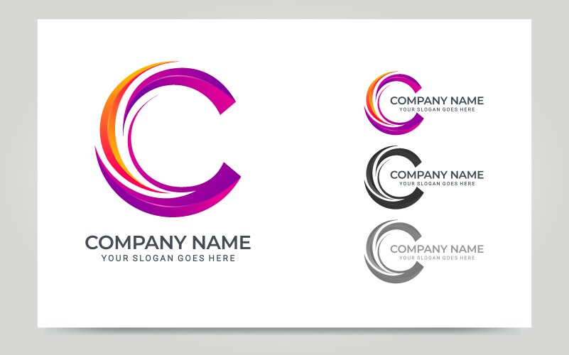 modern letter c logo design editable vector image