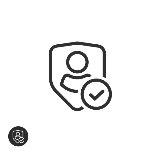 privacy icon line art outline shield vector image