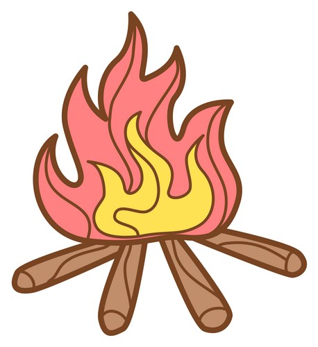 Cute Bonfire Doodle Vector Image