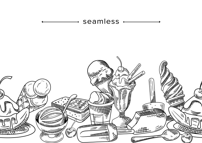 Creamy Ice Cream Sketch Vector Image