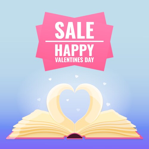 Open book with page decorate into heart shape Vector Image