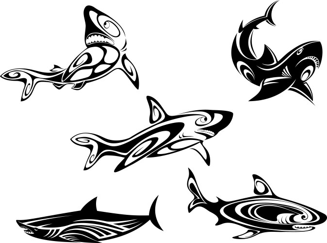 Tribal hammerhead shark Royalty Free Vector Image