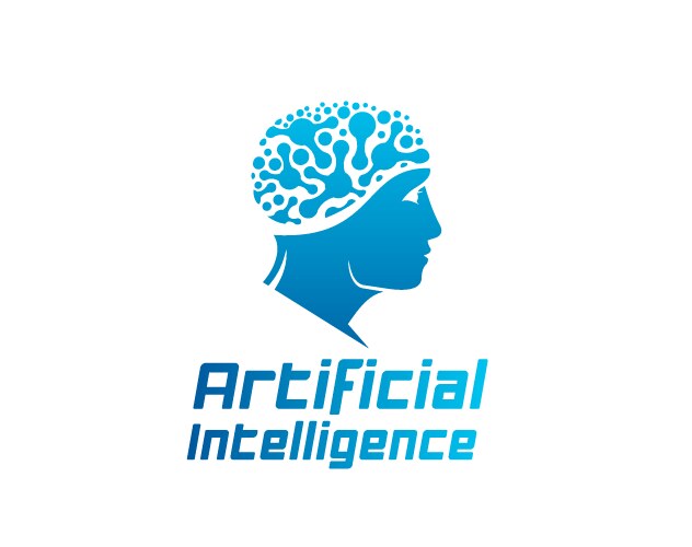 ai artificial intelligence icon robot and brain vector image