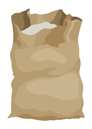 Burlap farmer bag with flour rice or salt Vector Image
