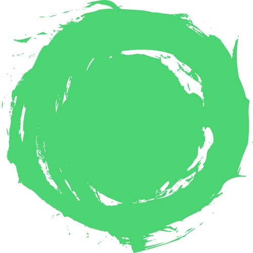 Green brush stroke circular shape Royalty Free Vector Image