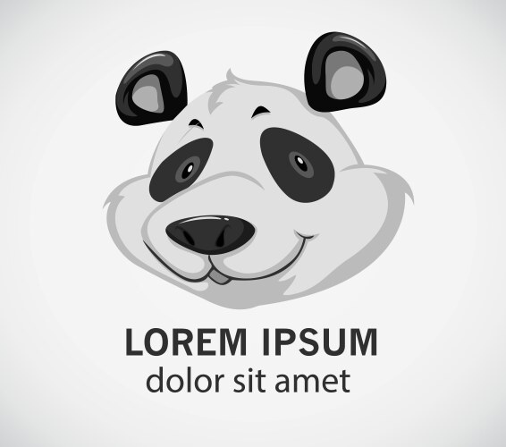 head of a panda vector image